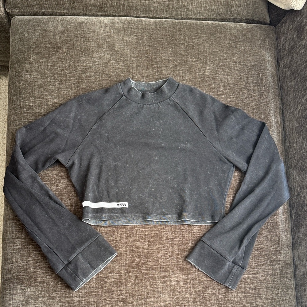 Kith Charcoal Washed Mock Neck Sweatshirt